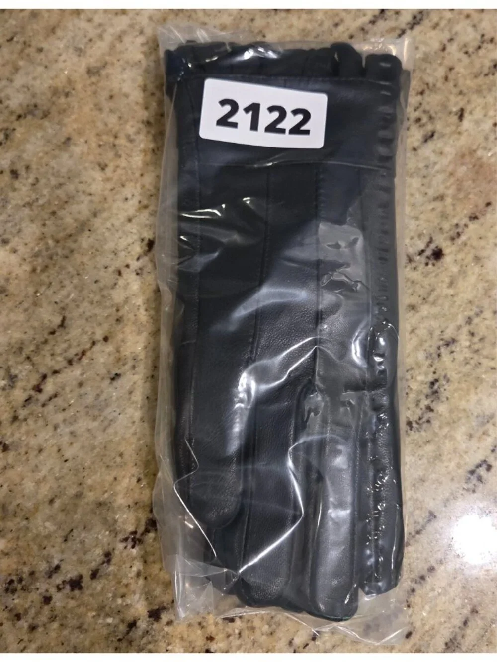 New! Women's Size S Black Leather Fleece Lined Gloves Ruffle Edge